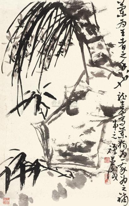 李苦禅 萧龙士 岁寒三友 立轴