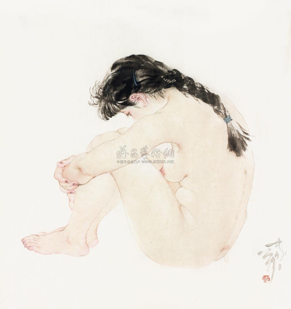 何家英 裸女 镜心52×48cm