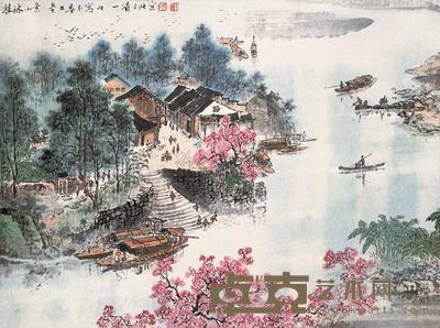 陶一清 1973年作 桂林小景 立轴 48×64.5cm