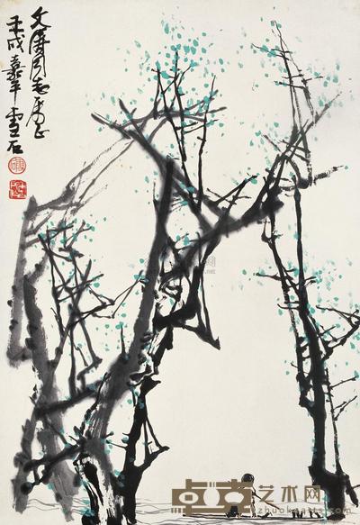 白雪石 1982年作 漓江春早 立轴 68×47cm