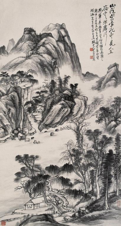赵云壑 1924年作 山水 立轴