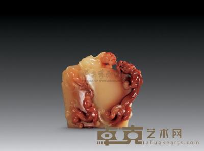 寿山芙蓉石雕 螭虎 9×7.5cm