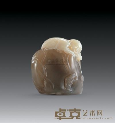寿山坑头石雕 刘海戏金蟾 5×5.5cm