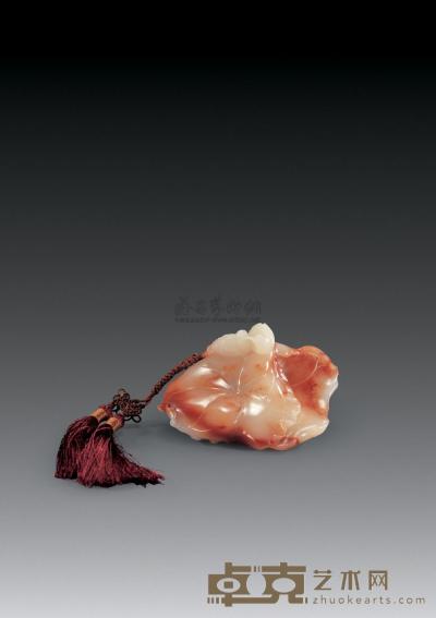 寿山芙蓉石雕 荷叶 高8.6cm