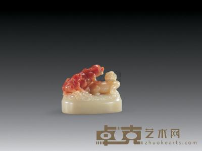 寿山芙蓉石雕 群狮摆件 6.4×5cm