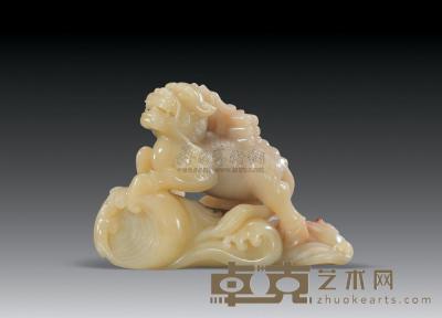 寿山芙蓉石雕 麒麟负书 10.7×7.5cm