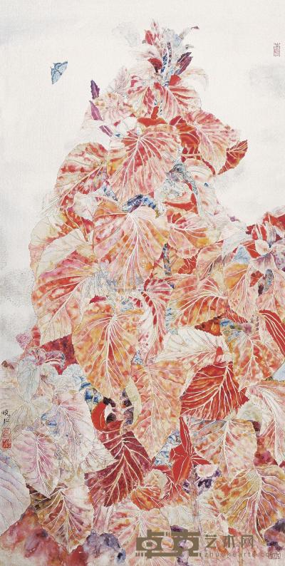 莫晓松  2009年作 蝶恋花 镜框 136×68cm