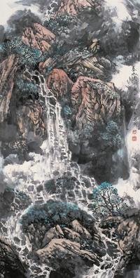 师恩钊 2010年作 春水流千古 镜框