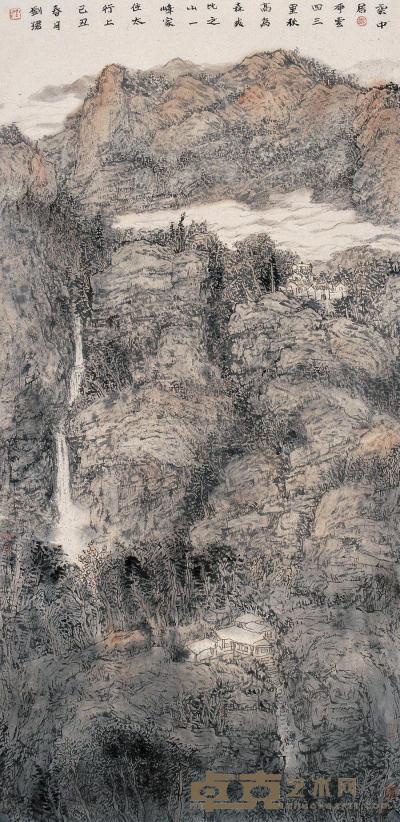 刘珺  2009年作 云中居 镜框 179×87cm