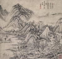 王昱 1739年作 仿大痴山水 立轴