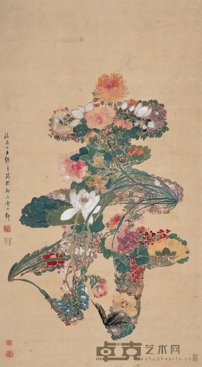 缪嘉蕙 花卉 立轴 111.5×61cm