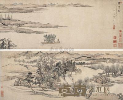 王翚 1698年作 载竹图 卷 36.5×182cm