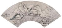 钱维乔 1805年作 山水 扇面片