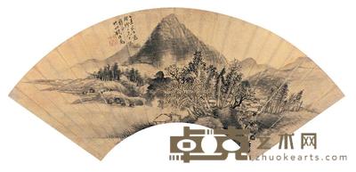 恽寿平 1658年作 雪江归棹图 扇面片 17×49.5cm