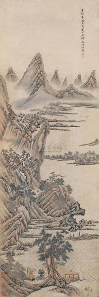 文伯仁 1561年作 灵岩山图 立轴