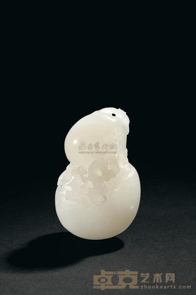 清中期 白玉福寿坠 高5cm