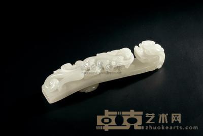 清中期 白玉螭龙带钩 长13.6cm