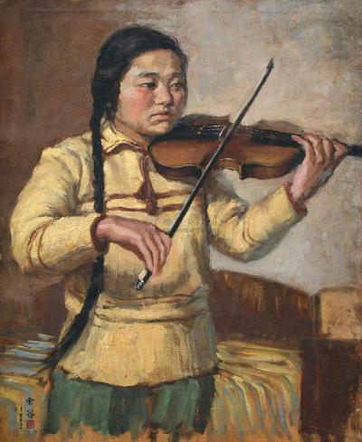 张云谷 1952年作 小提琴手