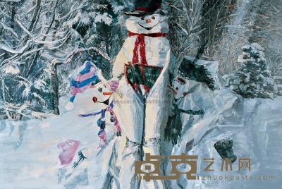 李青 2008年作 被雪覆盖的女人 200×300cm