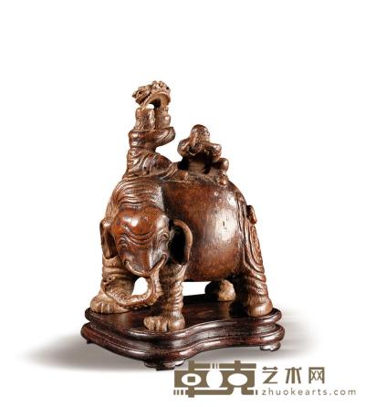 清 竹雕太平有象 高11.4cm