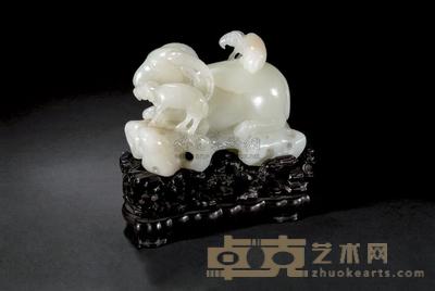 清中期 白玉三羊开泰摆件 长10.2cm
