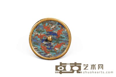 清中期 掐丝珐琅云蝠手镜 直径5.1cm