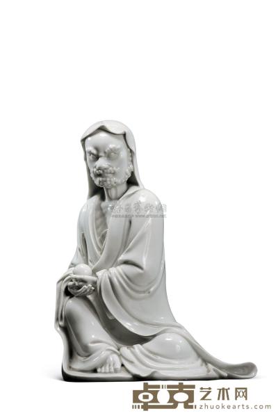 18世纪  德化窑白瓷达摩祖师坐像 高26cm