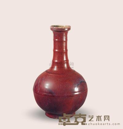 清乾隆 窑变釉弦纹瓶 高36.5cm