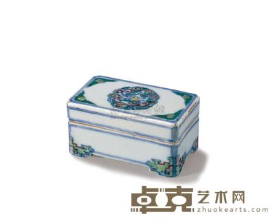 清康熙 斗彩夔龙长方盒 8.2×4.7cm