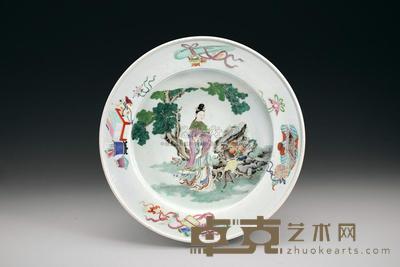 清 粉彩麻姑献寿盆 直径38.4cm