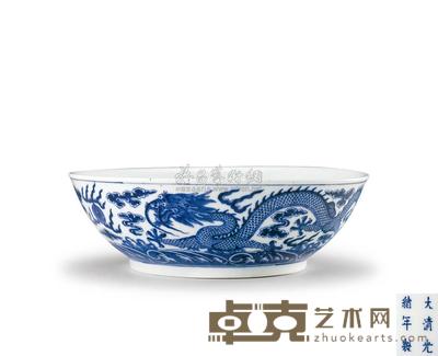 清光绪 青花云龙大碗 直径27.1cm