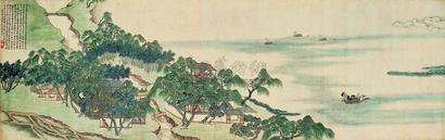 顾鹤庆 1806年作 竹村图 横幅镜心