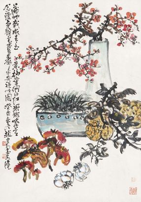 赵云壑 岁朝清贡 立轴