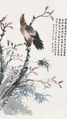 杜月笙 花鸟 立轴