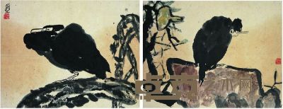 陈子庄（1913～1976） 松鹰图 花鸟 