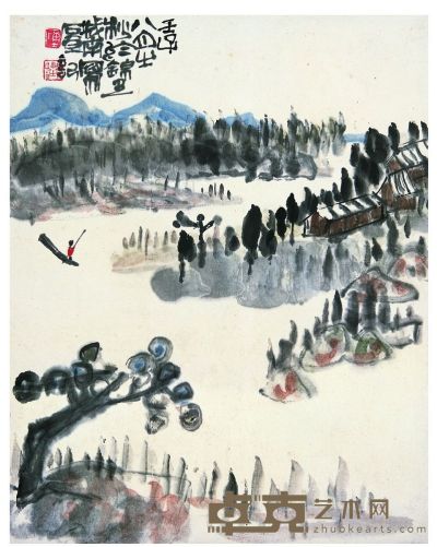 陈子庄（1913～1976） 川西坝小景 