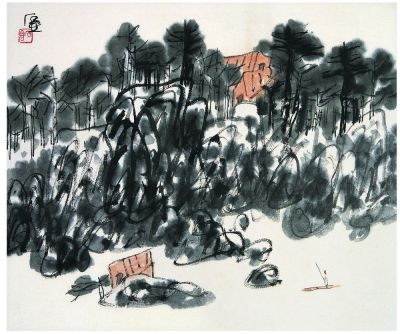 陈子庄（1913～1976） 清溪钓舟图