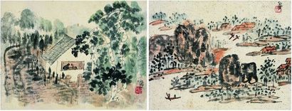 陈子庄（1913～1976） 山水 山村夜读图
