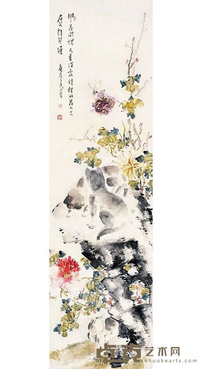 溥儒 1940年作 耄耋图 立轴 136×38cm