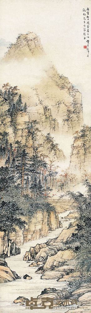 黄君璧 1938年作 峨嵋纪游 立轴 110.5×33cm