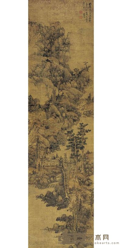 蓝瑛 仿黄大痴山水 立轴 172×46cm