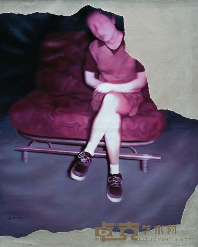 何森 1998年作 坐着的女孩 149×120cm