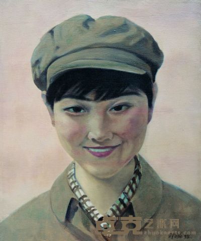 祁志龙 1998年作 文革女兵 66×55cm