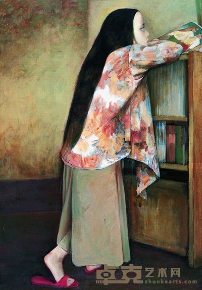 宫立龙 1990年作 看书的女孩 91×63cm