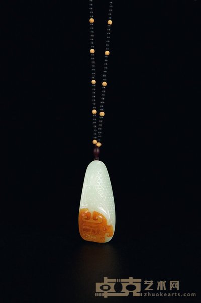 葛洪 虎面博古佩 白玉挂件2009 