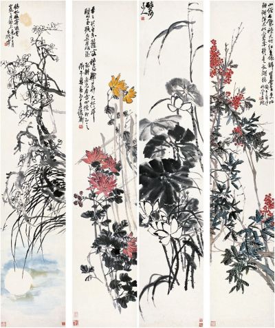 吴昌硕（1844～1927） 四季花卉