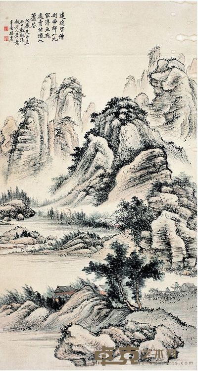 楼辛壶(1880~1950) 渔父沽酒图