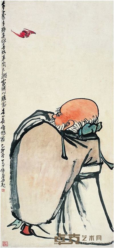吴昌硕(1844~1927)王 震(1867~1938) 多寿多福图