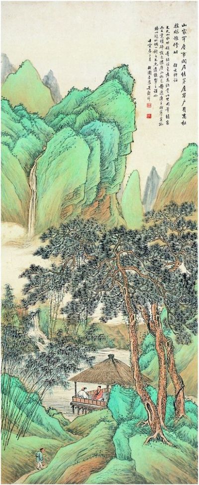 吴谷祥（1848～1903） 仿文待诏青绿山水