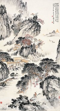 钱松嵒（1899～1985） 江山帆影图